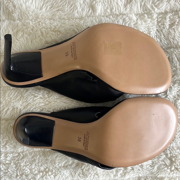 Jacquemus Black Leather Marathon Running Mules Size 39 - Picture 5 of 5